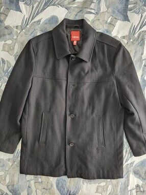 IZOD Men's Wool Blend Coat Black Size L